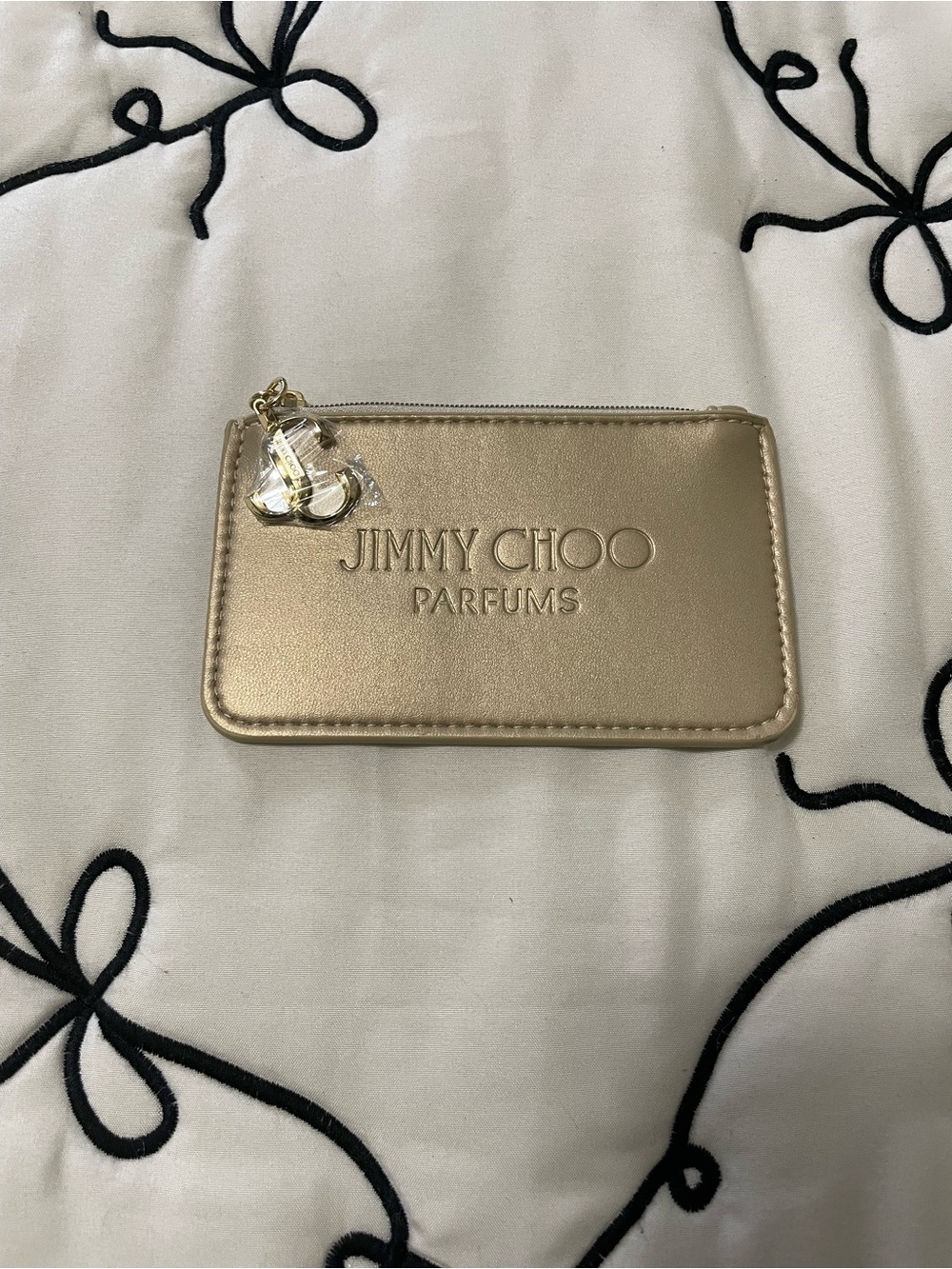 Jimmy Choo Metallic Gold Card & Key Pouch